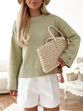 Sweter Hamptons | 100% bawełna | pistacja ♡