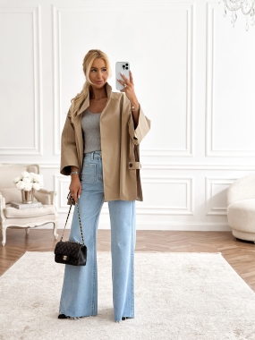 Trencz - peleryna Cape Cod | ciemny beż ♡