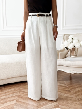 Spodnie Gisèle | tencel i len | milk ♡