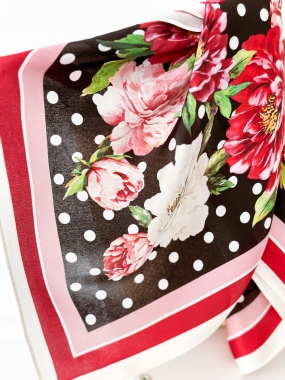 Apaszka Roses et Pois | 100% jedwab ♡