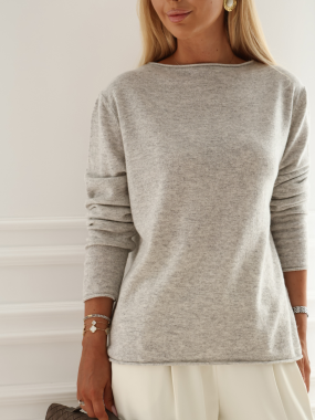 Sweter Basic | wełna i kaszmir | gris clair ♡