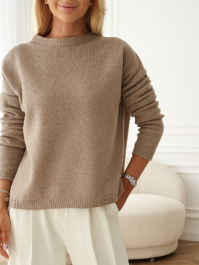 Sweter Lena | 100% wełna merino | basic | beige ♡