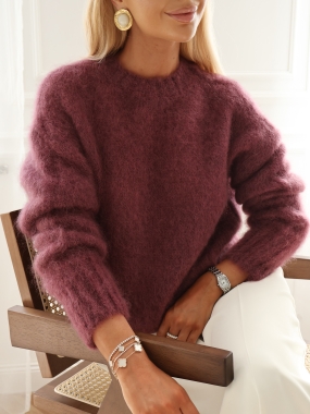 Sweter Sophie | 80% kid moher | prune ♡