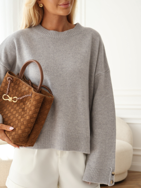 Sweter Hamptons | 100% wełna merino | gris clair ♡