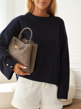 Sweter Hamptons | 100% wełna merino | bleu marine ♡
