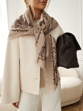 Chusta Marais | 80% wiskoza 20% wełna | taupe ♡