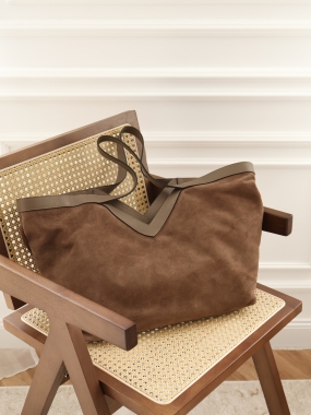 Torba Yves | shopper | skóra naturalna zamszowa | taupe ♡