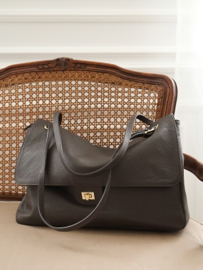 Torba Maxi Flap | skóra naturalna | gorzka czekolada ♡