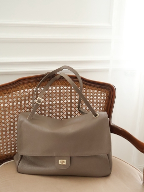Torba Maxi Flap | skóra naturalna | taupe ♡