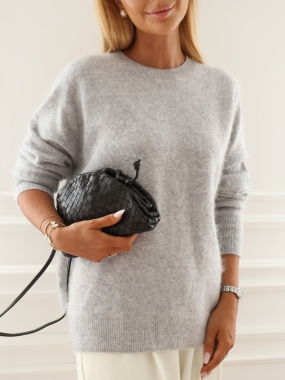 Sweter Mink | 95% wełna 5% kaszmir | gris clair ♡