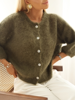Cardigan Sophie | 80% kid moher | khaki ♡