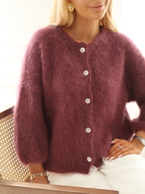 Cardigan Sophie | 80% kid moher | plum ♡