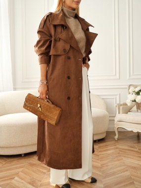 Trencz Vermont | faux suede | brąz ♡