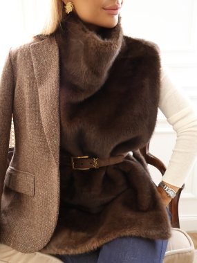 Kamizelka | faux fur | chocolate ♡