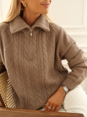 Sweter Chamonix | 62% wełna merino 38% angora | taupe ♡