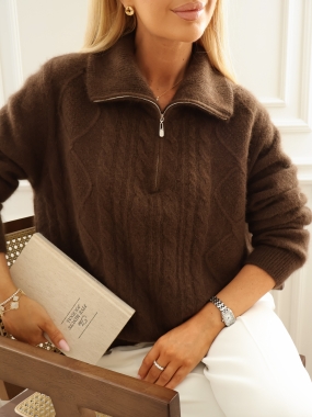 Sweter Chamonix | 62% wełna merino 38% angora | choco ♡