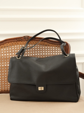 Torba Maxi Flap | skóra naturalna | noir ♡